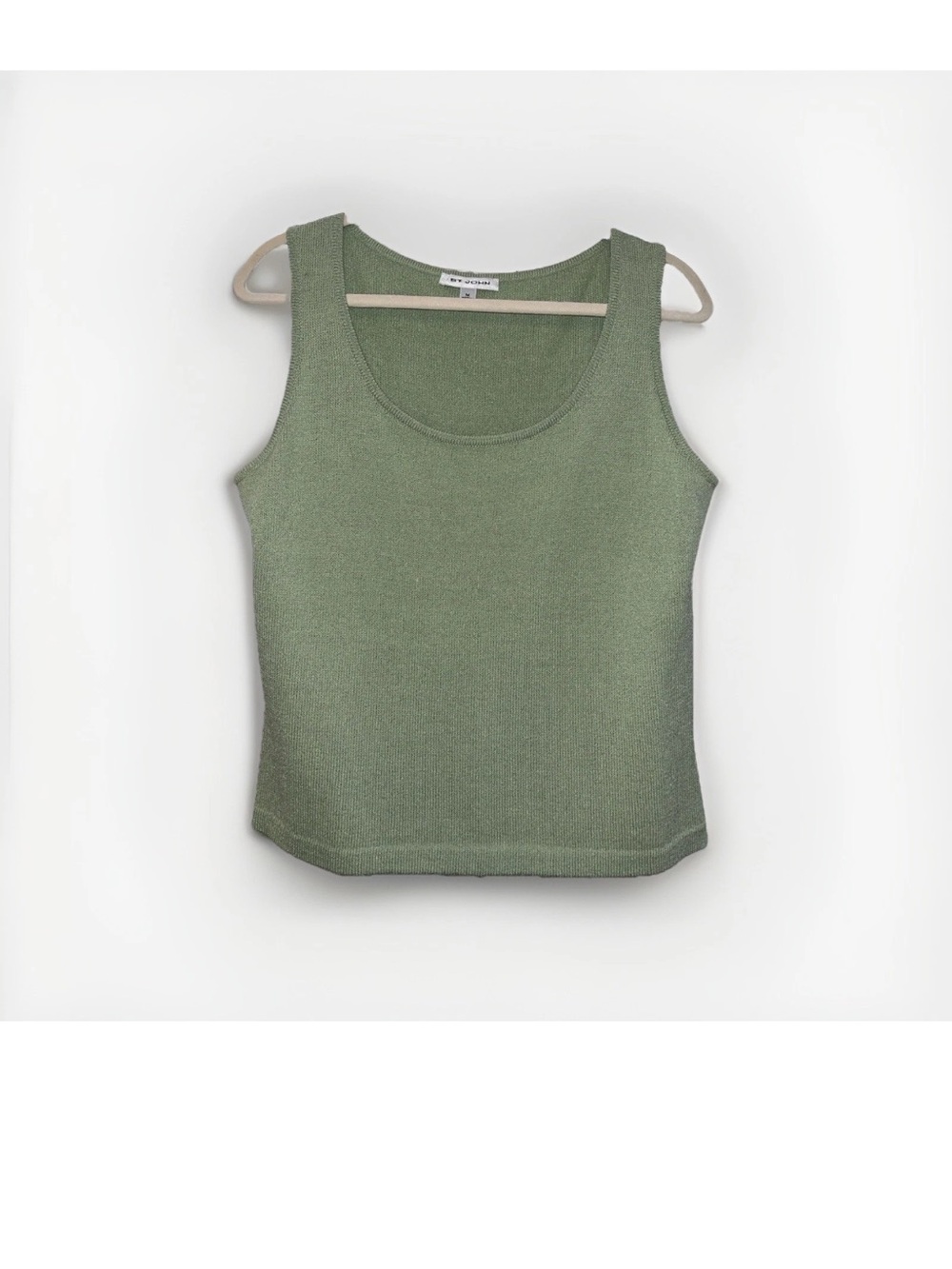 St. John Light Olive Knit Tank Top